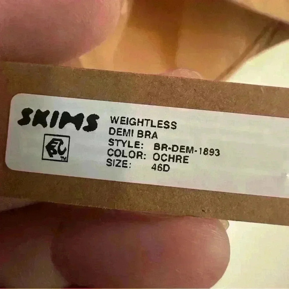 NWT Skims Weightless Demi Bra 46D Ochre Underwire Lightweight Breathable - Picture 6 of 9